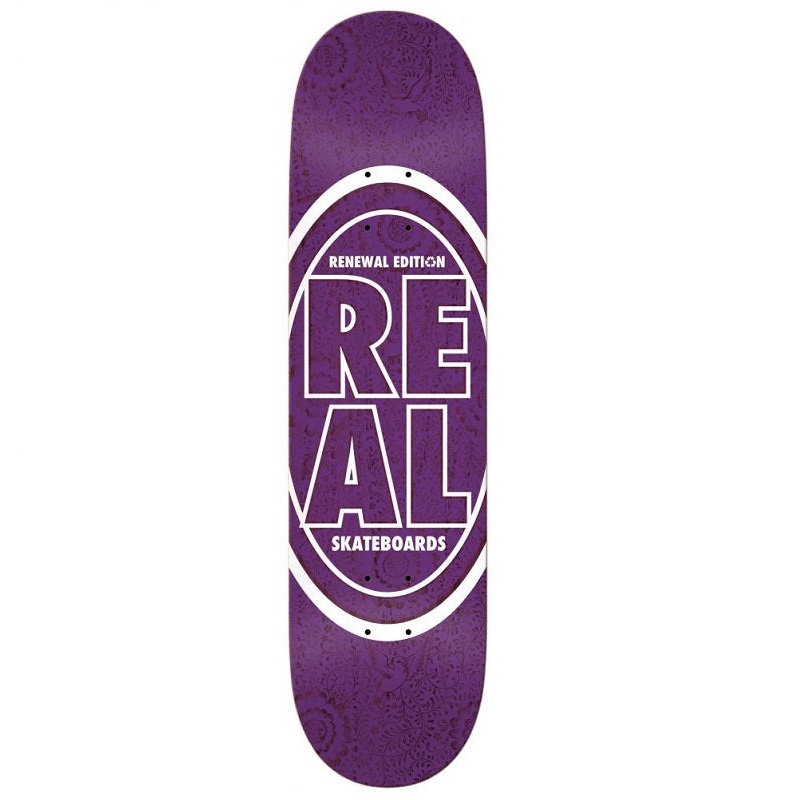 Real Stacked Oval Floral Purple Skateboard Deck – 7.38″