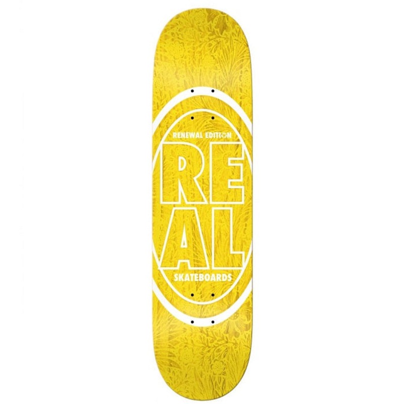 Real Stacked Oval Floral Yellow Skateboard Deck – 7.56″