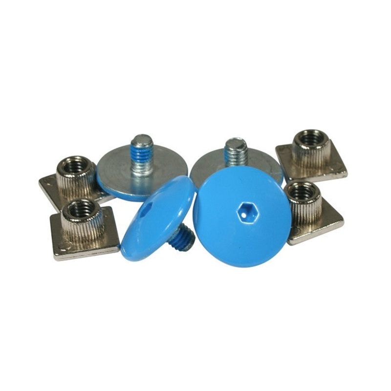 Cuff bolts M6 cyan 4-pack