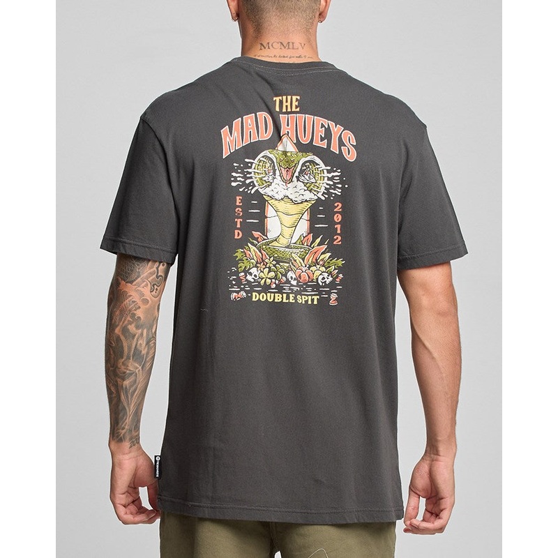 The Mad Hueys DOUBLE SPIT | SS TEE VINTAGE BLACK S