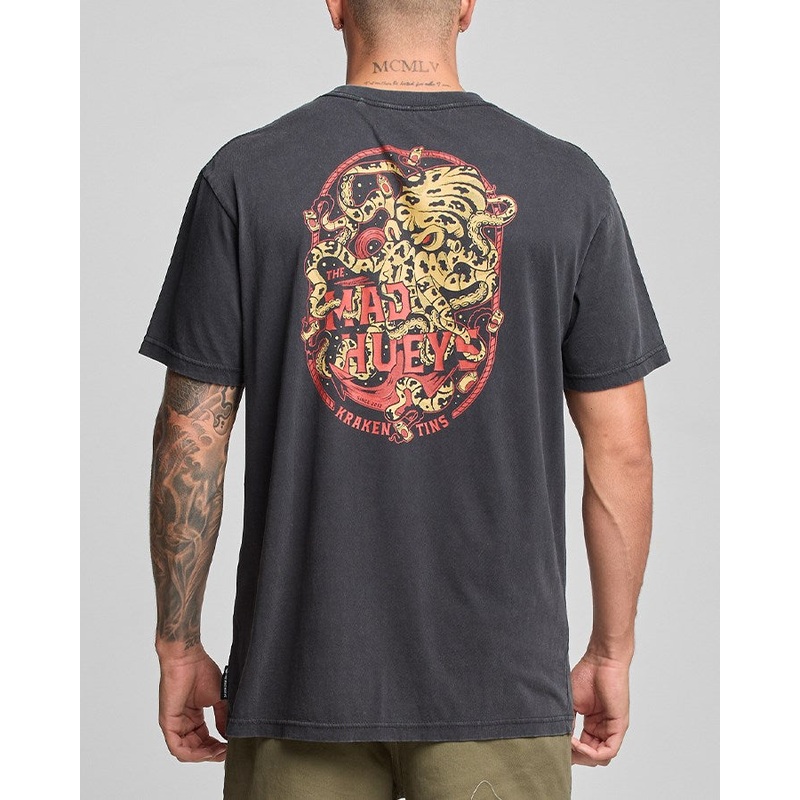 The Mad Hueys KRAKEN TINS | SS TEE WASHED BLACK S
