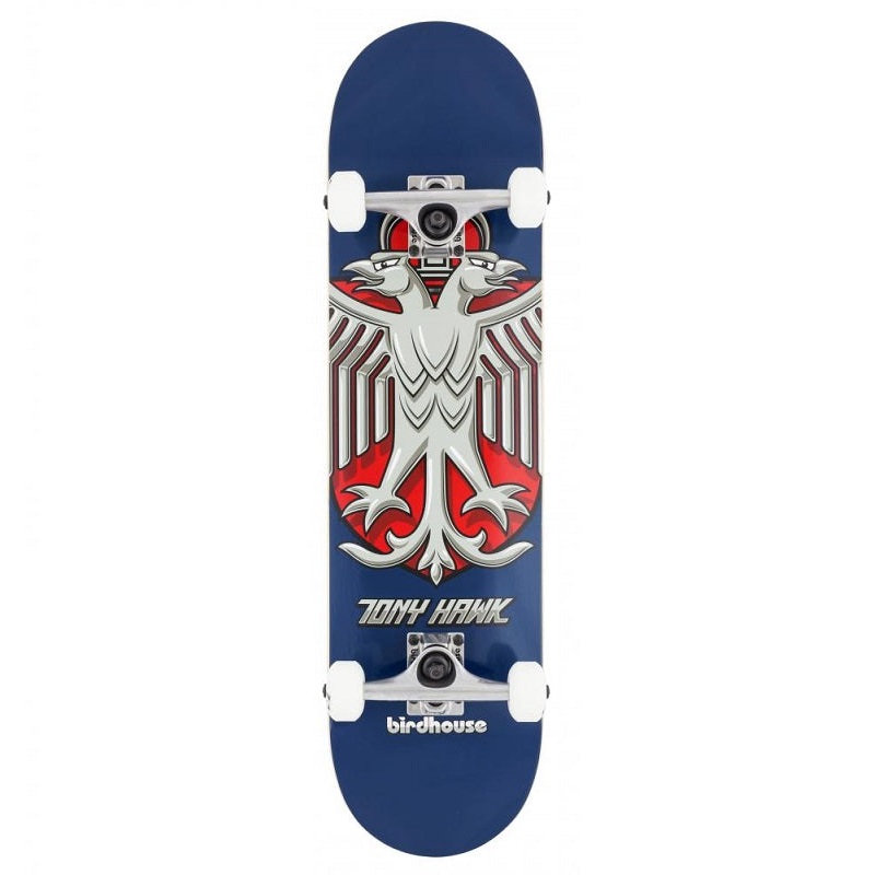 Birdhouse Stage 1 Hawk Shield Blue Skateboard – 8.0″