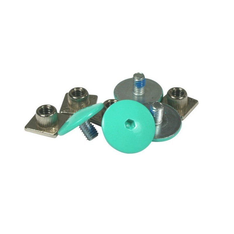 Cuff bolts M6 teal 4-pack