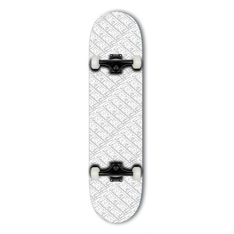 Fracture All Over Comic White Skateboard – 8.0″