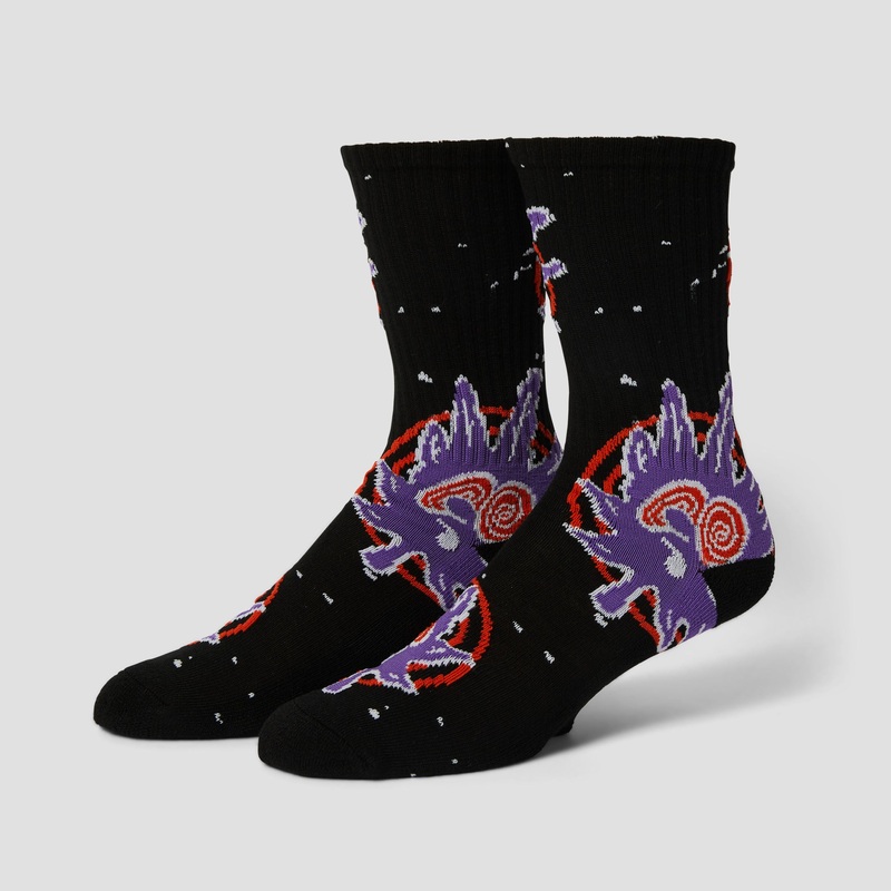 HUF Green Buddy Hypnosis Sock Black