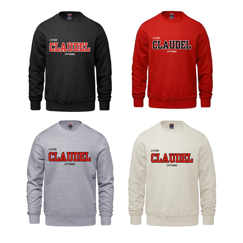 LYCE CLAUDEL CHANDAIL CX2 CREW SWEATSHIRT AVEC CLAUDEL BROD Black YS