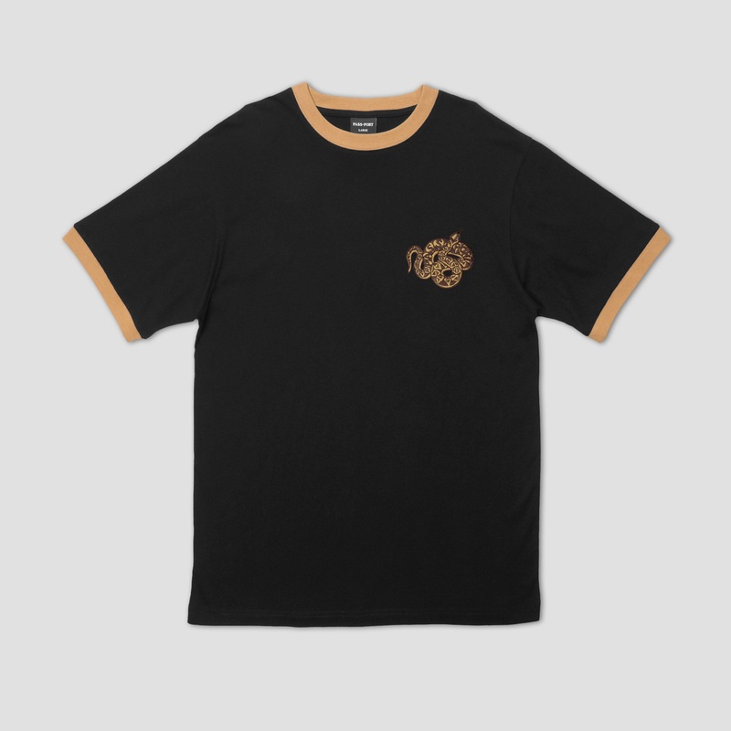 Passport Coiled T-Shirt Black Small