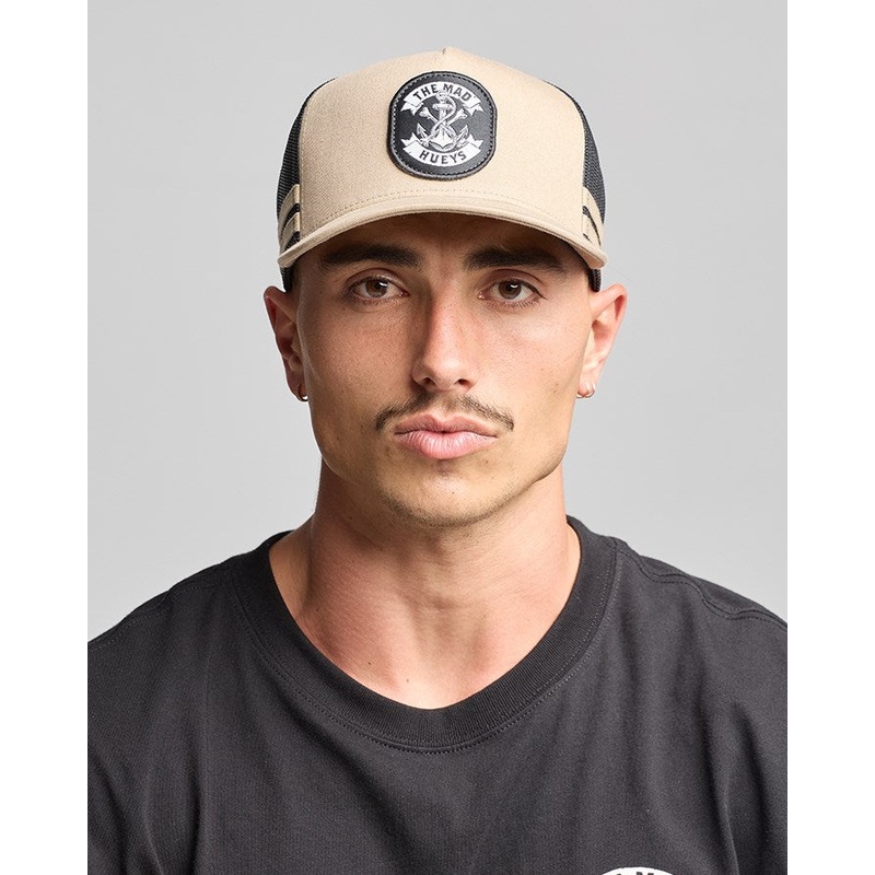The Mad Hueys ANCHOR BONES | TWILL TRUCKER TAN OSFM