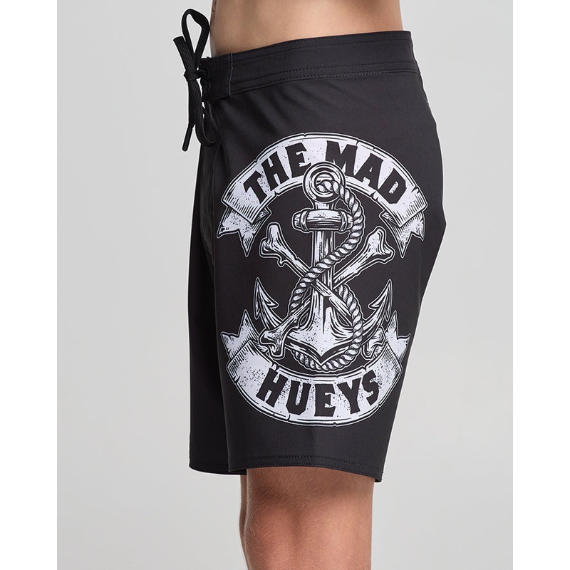 The Mad Hueys ANCHOR BONES | YOUTH 14″ BOARDSHORT BLACK 6