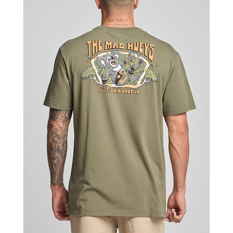 The Mad Hueys DROP BEAR | SS TEE OLIVE S