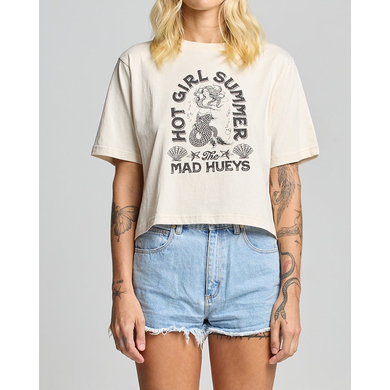The Mad Hueys HOT GIRL SUMMER | WOMENS BOXY SS TEE STONE XS