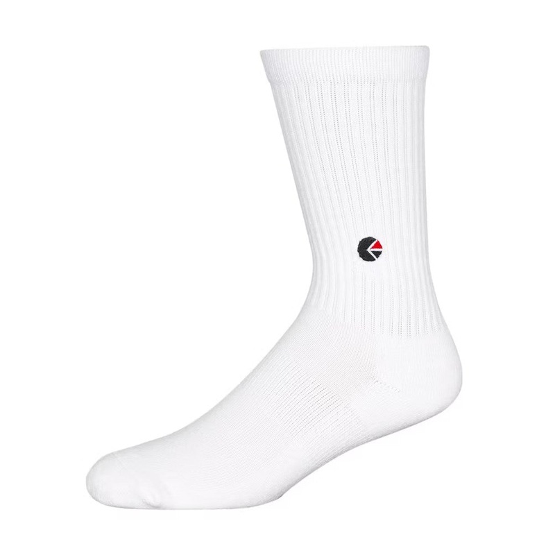 Ethika Mens White Crew Socks – Black Logo M
