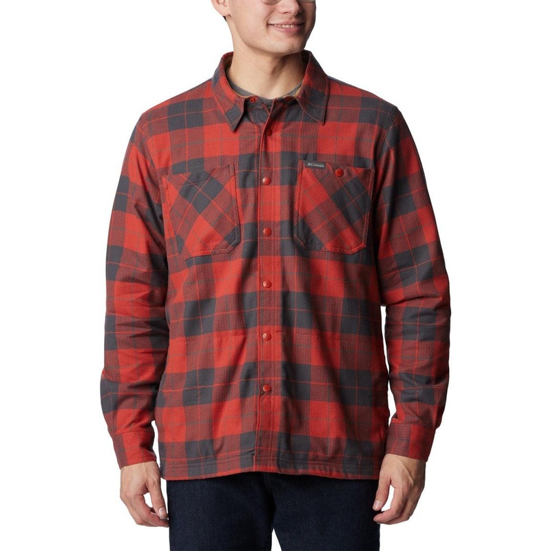 Columbia Cornell Woods Fleece Lined Shirt Jacket – Men S Warp Red/Delta