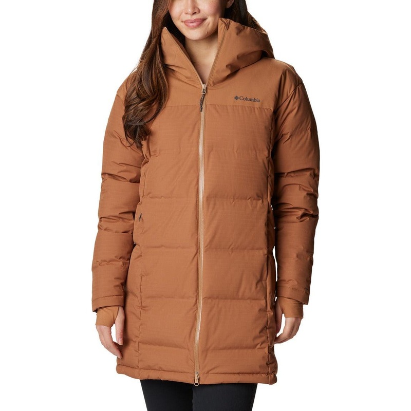 Columbia Opal Hill Mid Down Jacket – Women XS Camel Brown