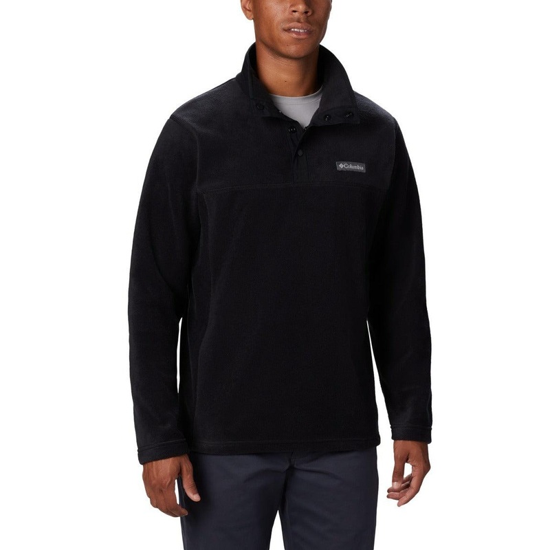Columbia Steens Mountain Half Snap Fleece Pullover – Men S Delta Black/Mountain Red