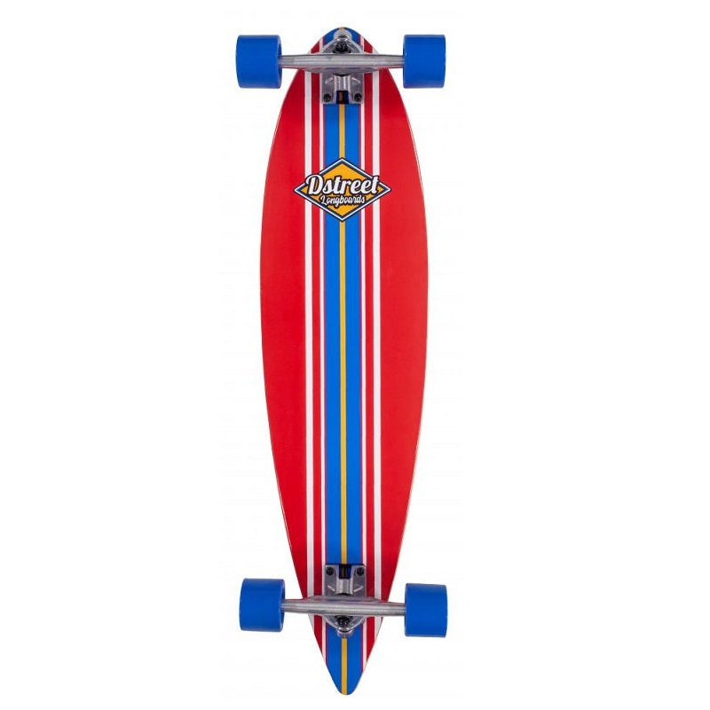 D Street Ocean Red Pintail Longboard – 35″