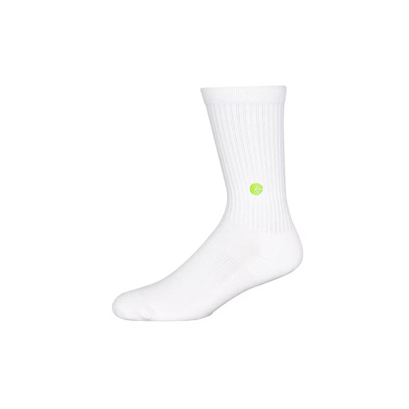 Ethika Boys White Crew Sock – Flo Green Logo M