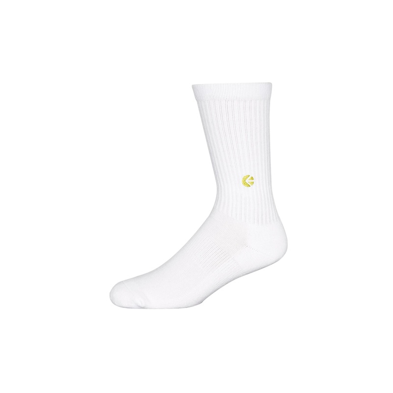 Ethika Boys White Crew Sock – Yellow Logo M
