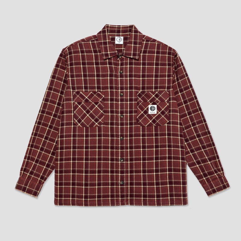 Polar Mike Longsleeve Shirt Flannel Oxblood Check Small