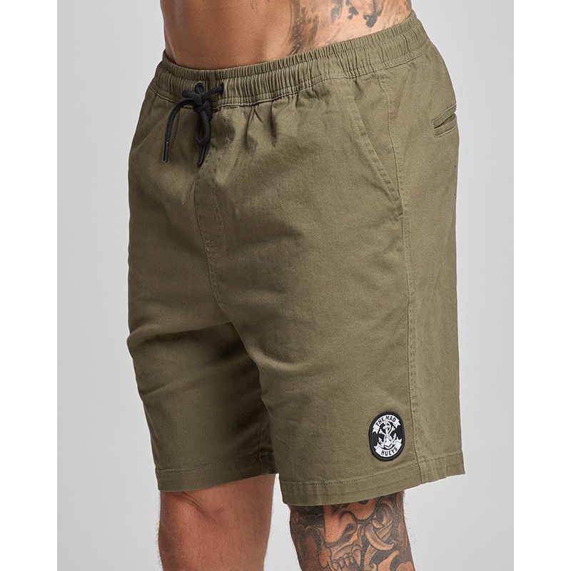 The Mad Hueys ANCHOR BONES | 18″ CHINO SHORT OLIVE 28
