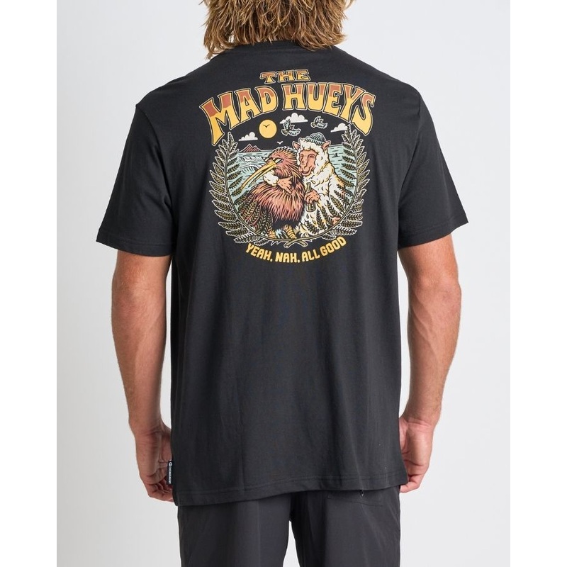 THE MAD HUEYS YEAH NAH NZ | SS TEE BLACK S