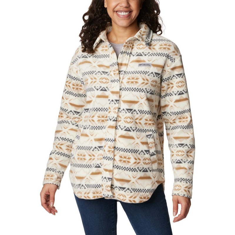 Columbia Benton Springs Shirt Jacket – Women XS Chalk Checkered