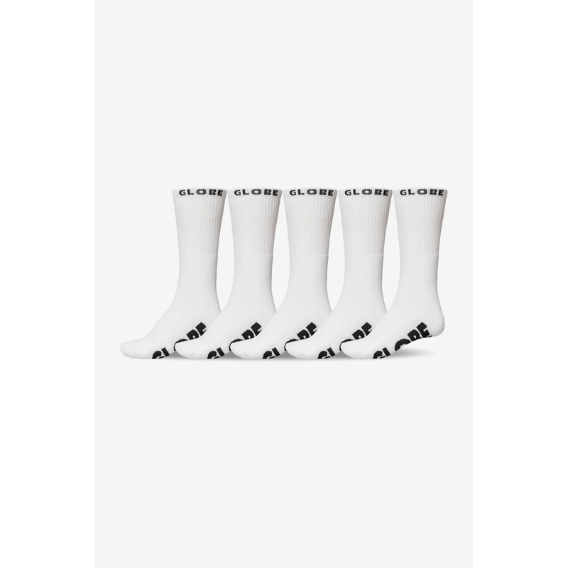 Globe Whiteout Sock 5 Pack White 7 to 11