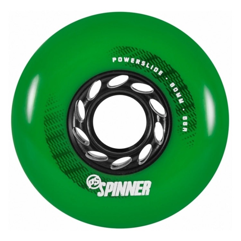 Powerslide Spinner Green Wheels 80mm 88a – Set of 4