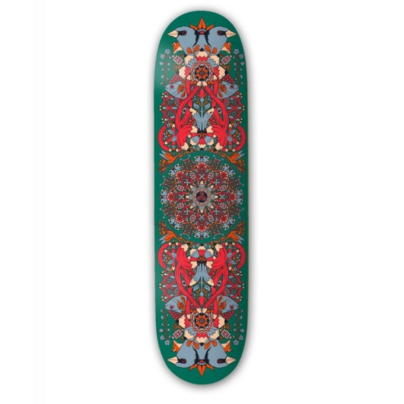 Drawing Boards Mandala Green Skateboard Deck – 8.5″