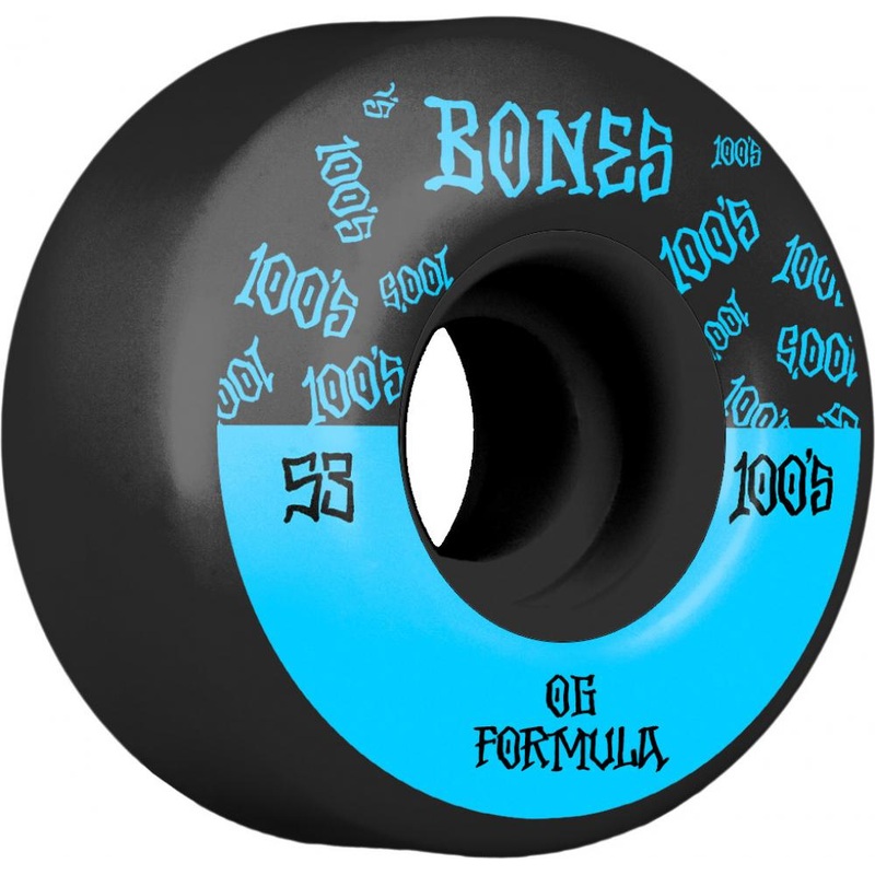 Bones 100’s #13 V4 Wide Black Skateboard Wheels – 53mm