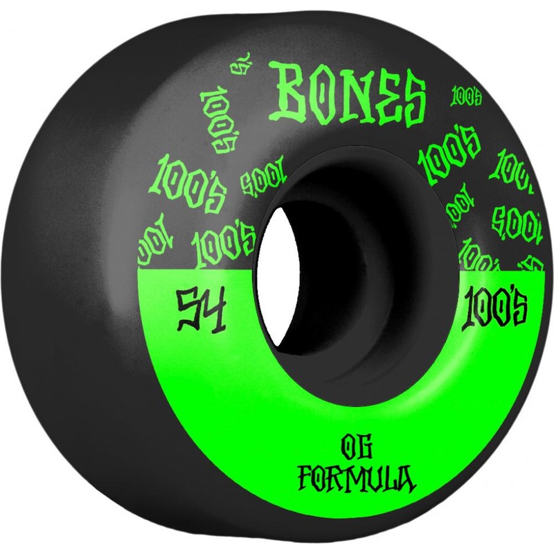 Bones 100’s #13 V4 Wide Black Skateboard Wheels – 54mm