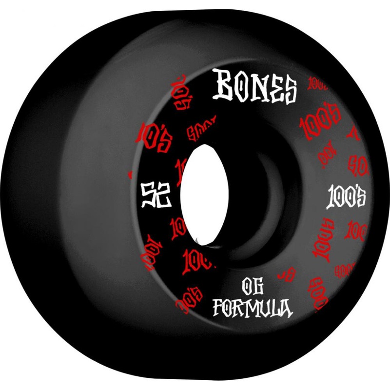 Bones 100’s #3 V5 Sidecut Black Skateboard Wheels – 52mm