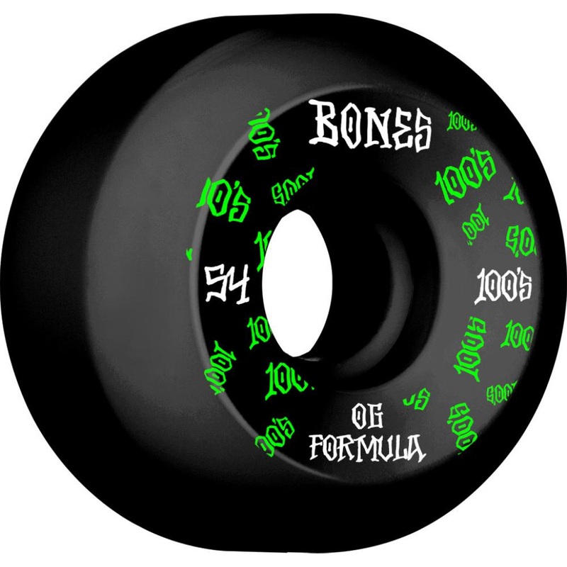 Bones 100’s #3 V5 Sidecut Black Skateboard Wheels – 54mm