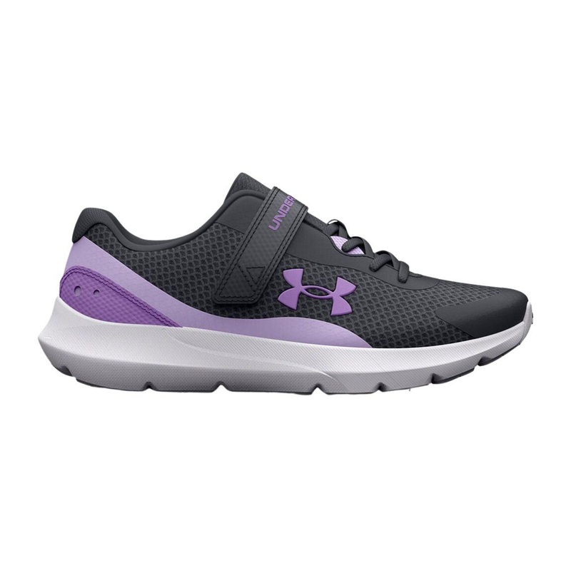 Girls’ Pre-School UA Surge 3 AC Running Shoes 11K Black/Digi Purple