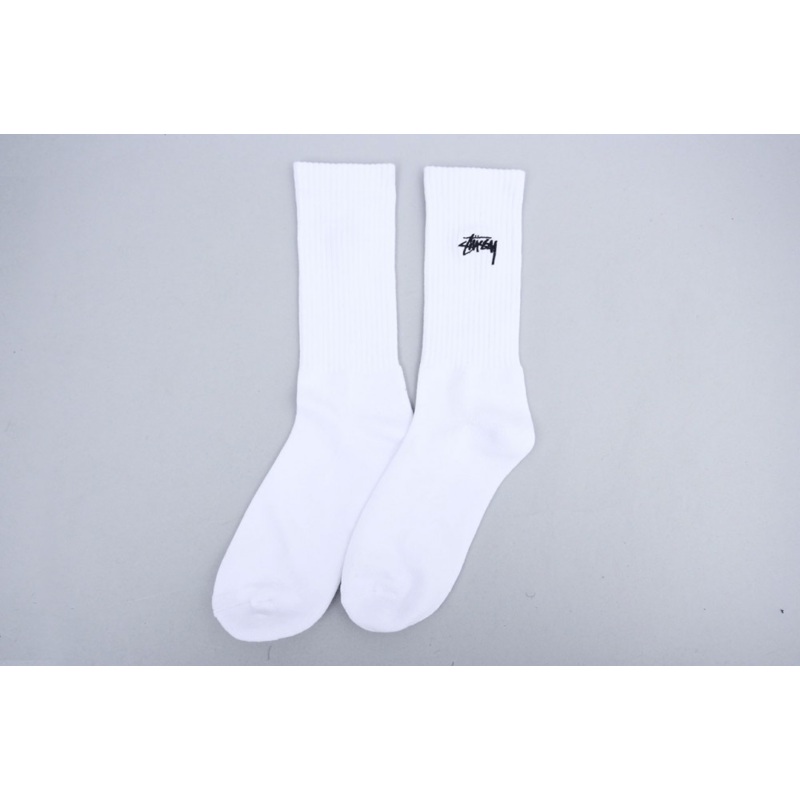 Stussy Stock Crew Socks White / White
