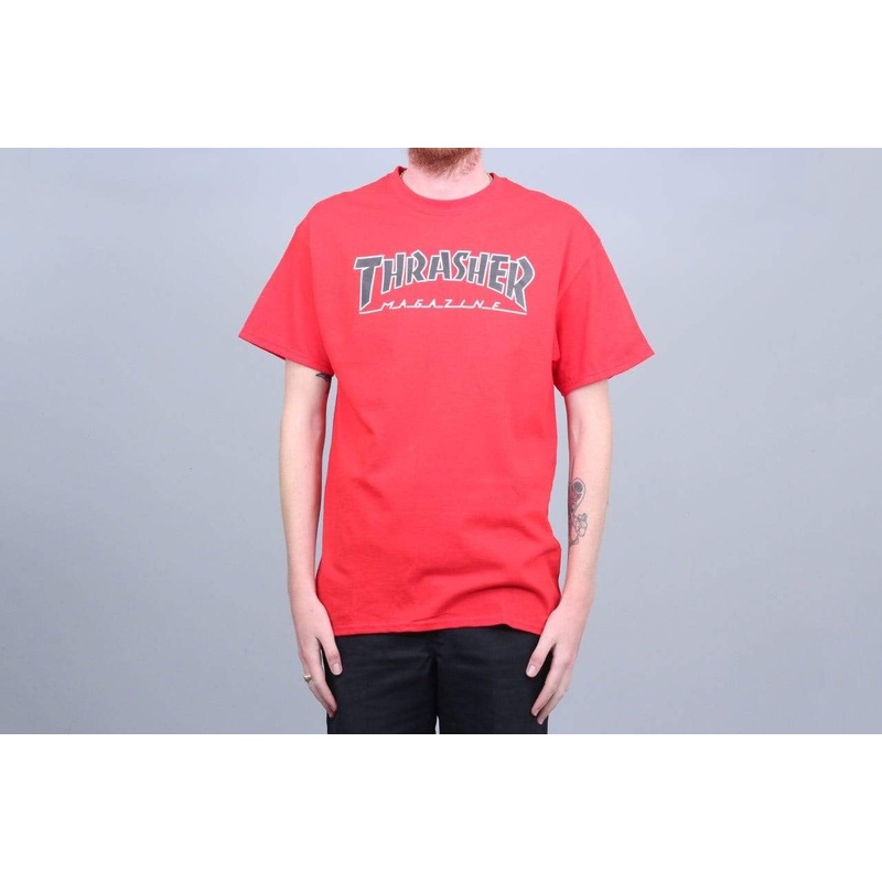 Thrasher Outlined T-Shirt Red Small