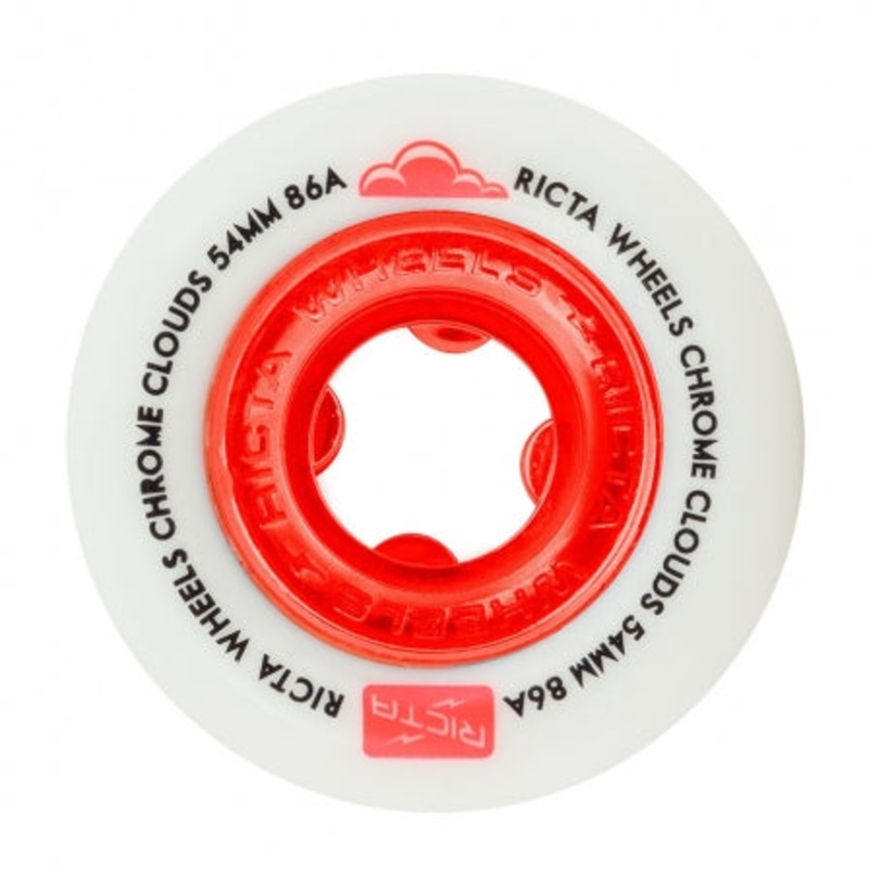 Ricta Chrome Clouds Red Skateboard Wheels – 56mm 86a