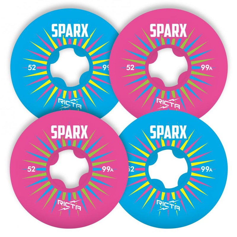 Ricta Sparx Mix Up Pink and Blue Skateboard Wheels – 52mm 99a