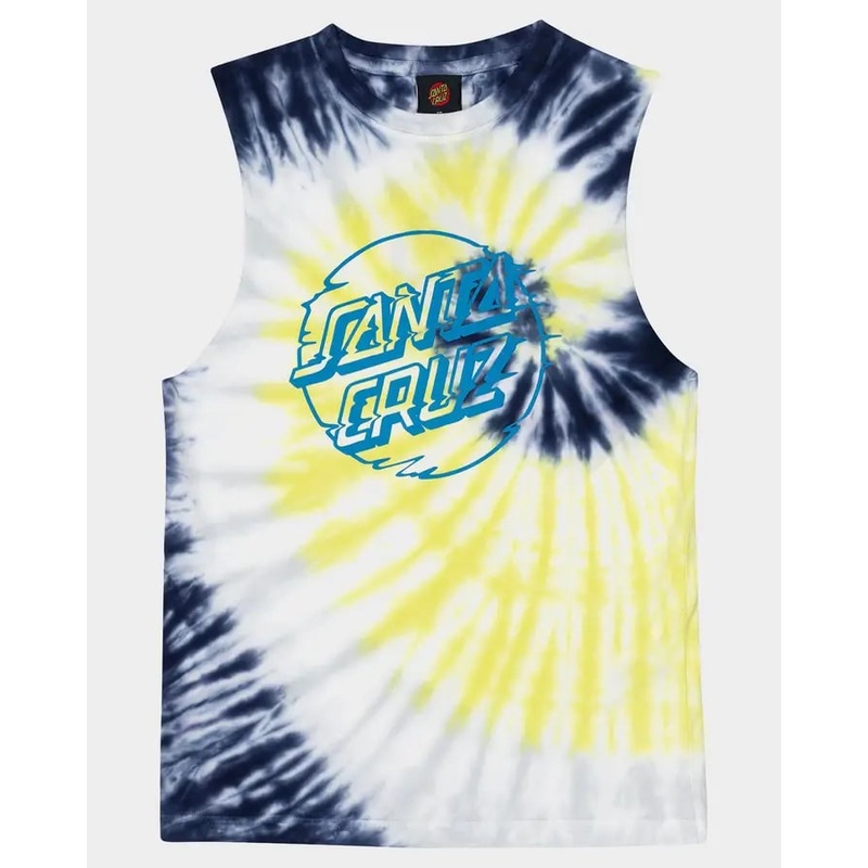 Santa Cruz Vivid Dot Mono Front Boys Muscle NAVY TIE DYE 6