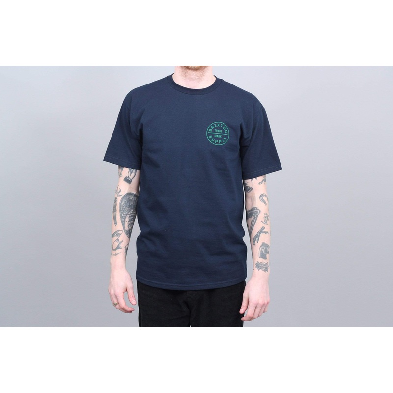 Brixton Oath Standard T-Shirt Navy / Green Small