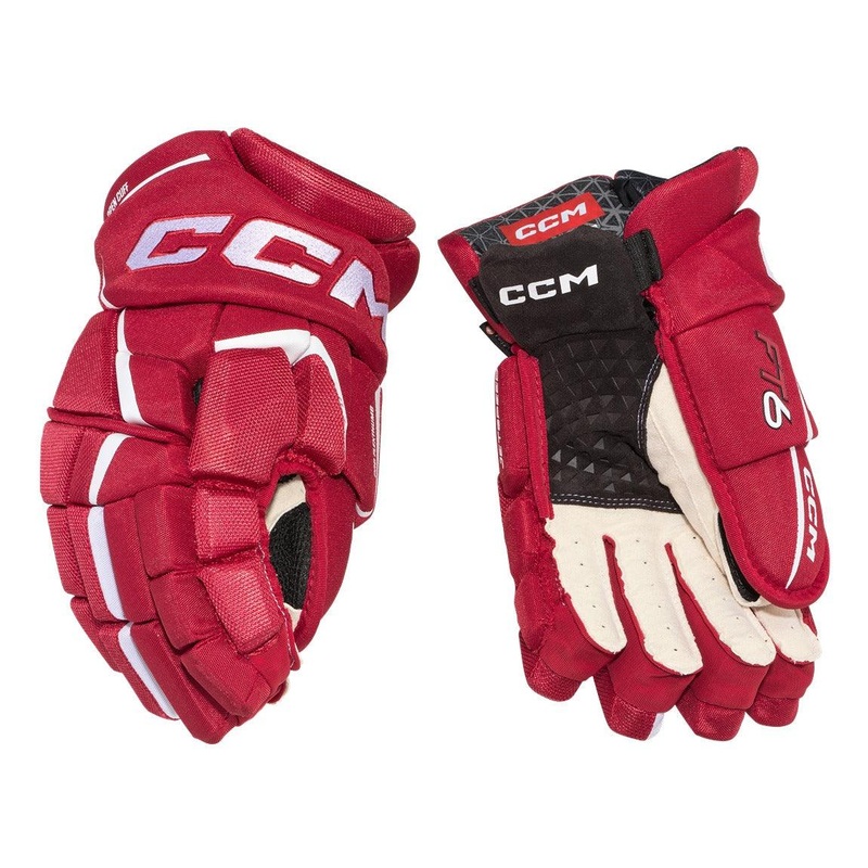 CCM Jetspeed FT6 Hockey Gloves – Junior 10 Red/White