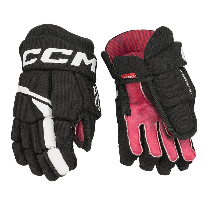 CCM Next Hockey Gloves – Youth 8 Black/White