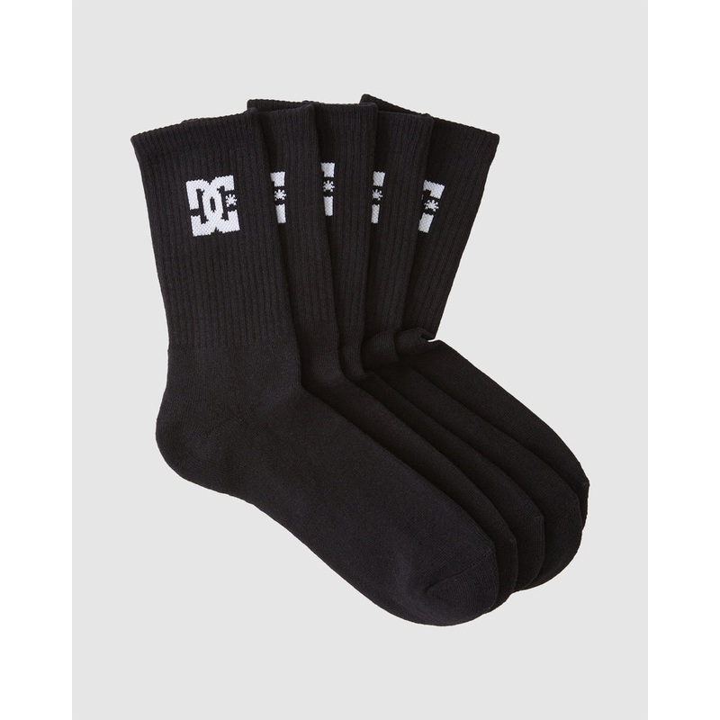 DC Crew Socks 5 Pack – Black OSFM