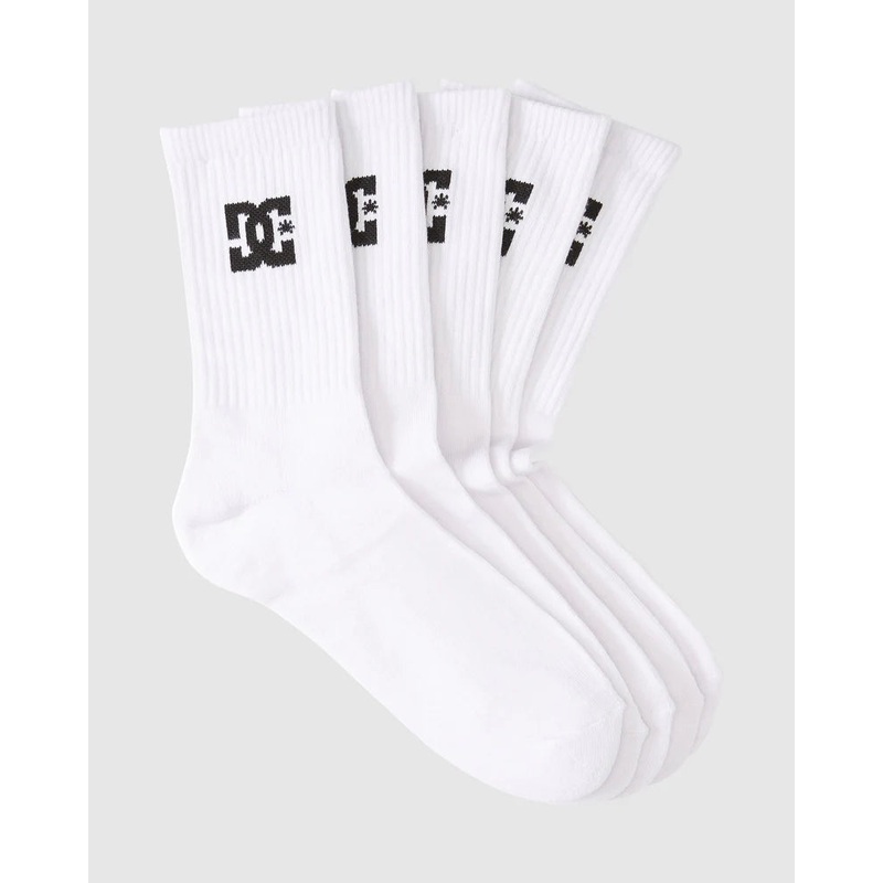 DC Crew Socks 5 Pack – Snow White OSFM