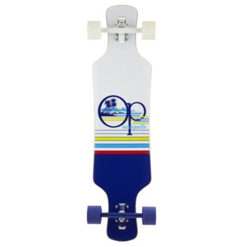 Ocean Pacific Offshore White and Navy Drop Through Longboard – 36″