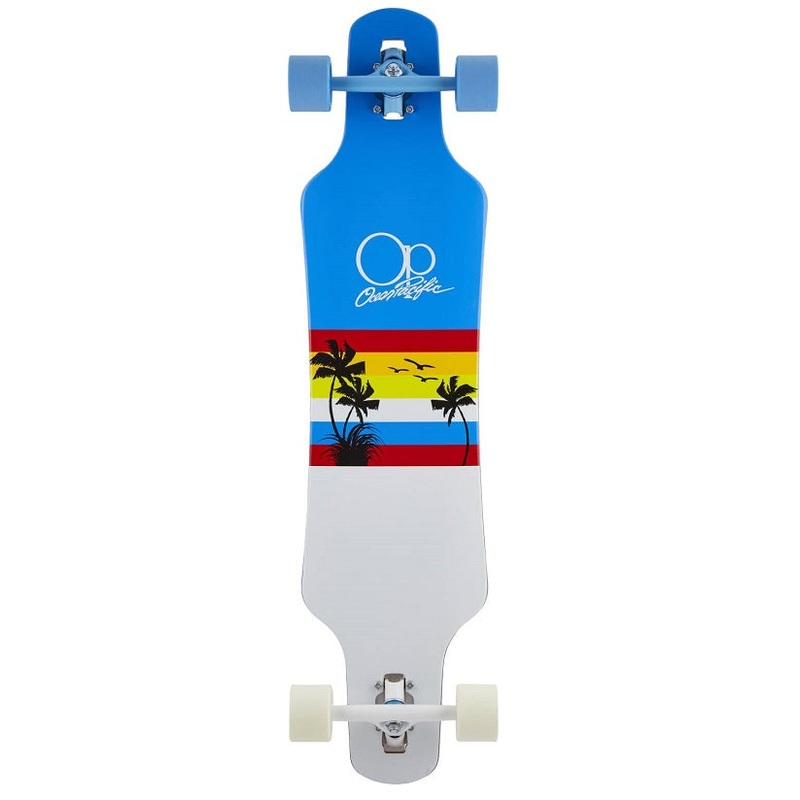 Ocean Pacific Sunset Drop Through Blue and White Longboard – 39″