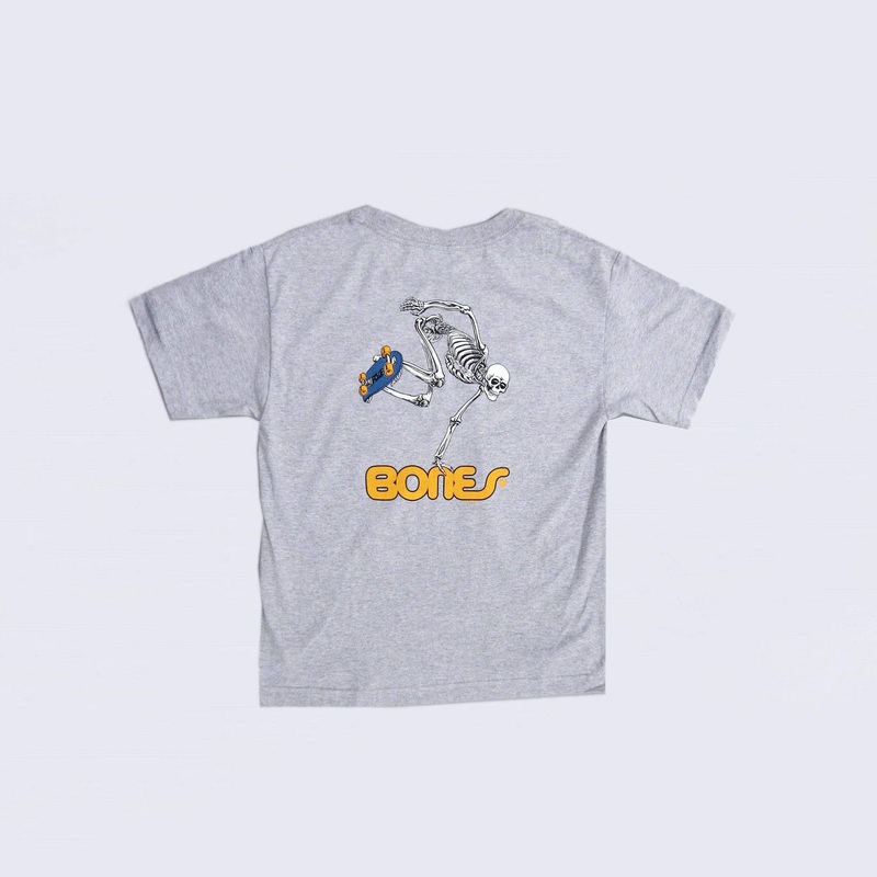 Powell Peralta Skateboard Skeleton Youth T-Shirt Heather Grey Small