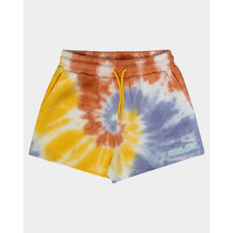 Santa Cruz SC Tropic Strip Girls Shorts GOLD TIE DYE 6