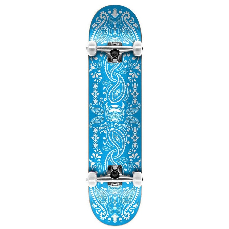 Speed Demons Bandana Blue/White Skateboard – 7.75″