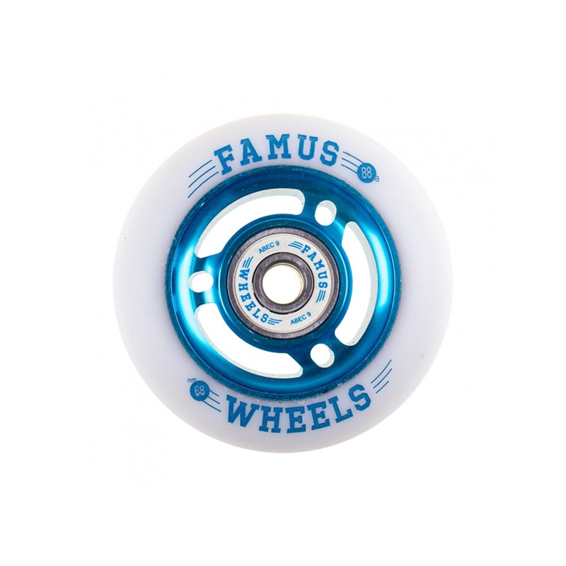 Metal Core 68mm white/blue + Bearings 4-pack